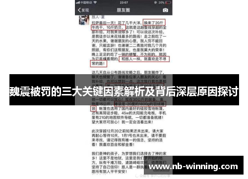 魏震被罚的三大关键因素解析及背后深层原因探讨